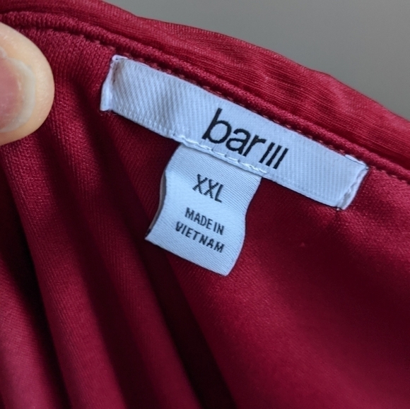Nwt Bar III Off the shoulder Chiffon Bodysuit Maroon XXL - Picture 3 of 12